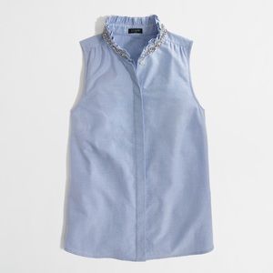 J Crew Jewel Collar Sleeveless Top